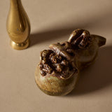 Handcarved Jade Dragon Trinket Box & Brass Vase Duo