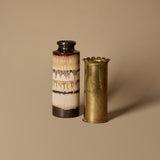 West German & 1917 Trench Art Brass Petal Vase Duo