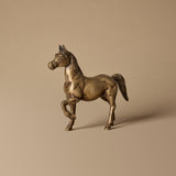 Cheval en laiton vintage au trot