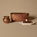 Vintage Copper Set with Planter, Vase & Butter Dish