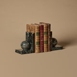 1930s Italian Marble Art Deco Bookends & Antique Books