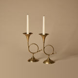 Pair of Trumpet Candleholders