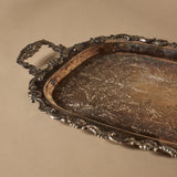 Antique Decorative Sheffield Plate Tray with Rococo Details