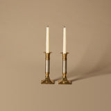 Pair of Vintage Two-Tone Candleholders