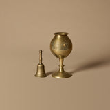 Decorative Brass Chalice & Hand Bell Set