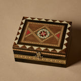 Signed Ceramic Pitcher and Marquetry Box Duo