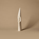 Signed 1960s Carved Stone Sage Figurine
