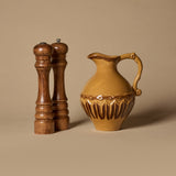 Vintage Salt & Pepper Mills with Stoneware Pitcher