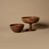 Vintage Hand Turned Wood Bowl Duo