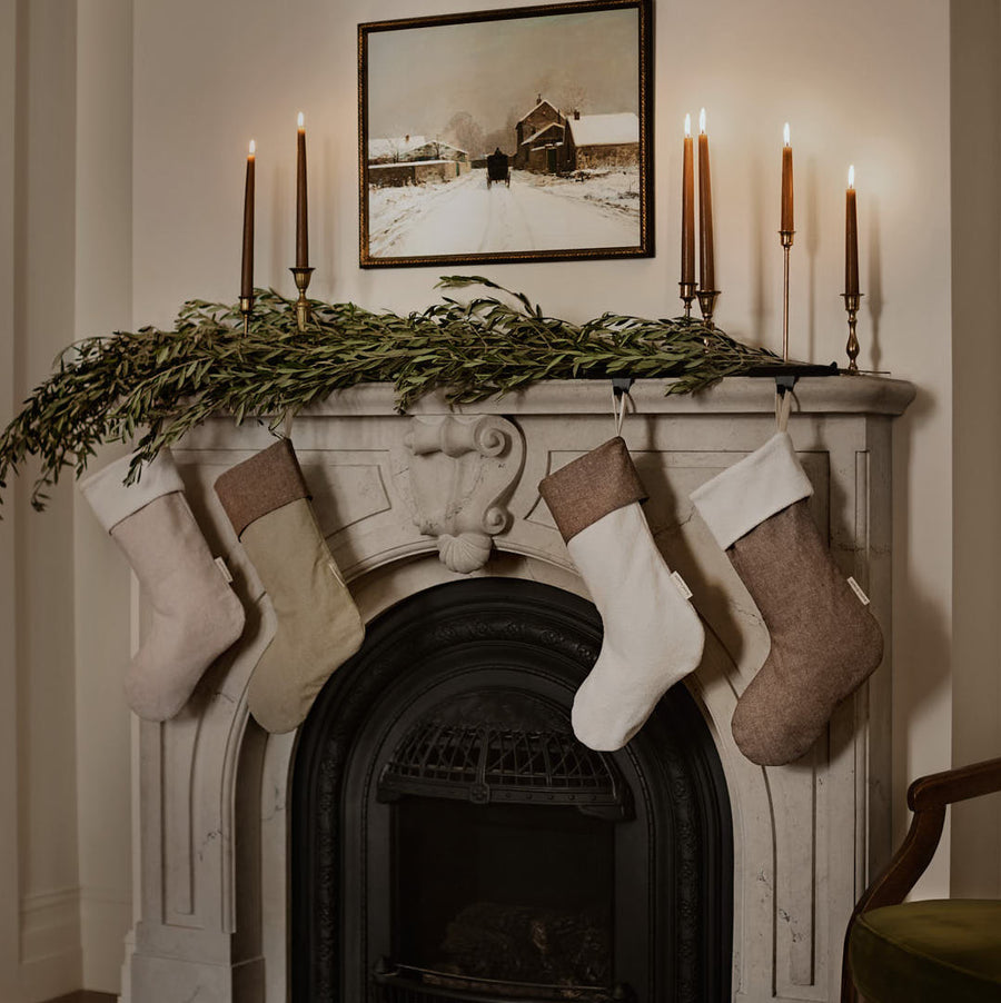 Bas de Noël en sherpa blanc