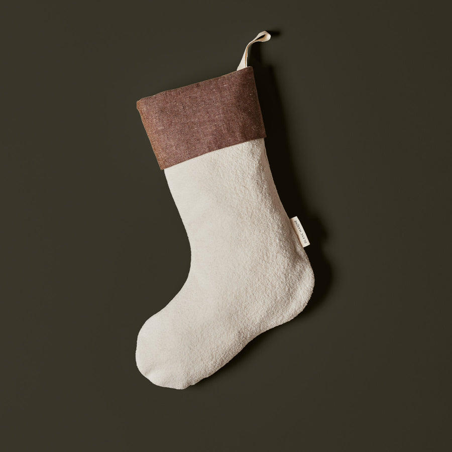 Bas de Noël en sherpa blanc