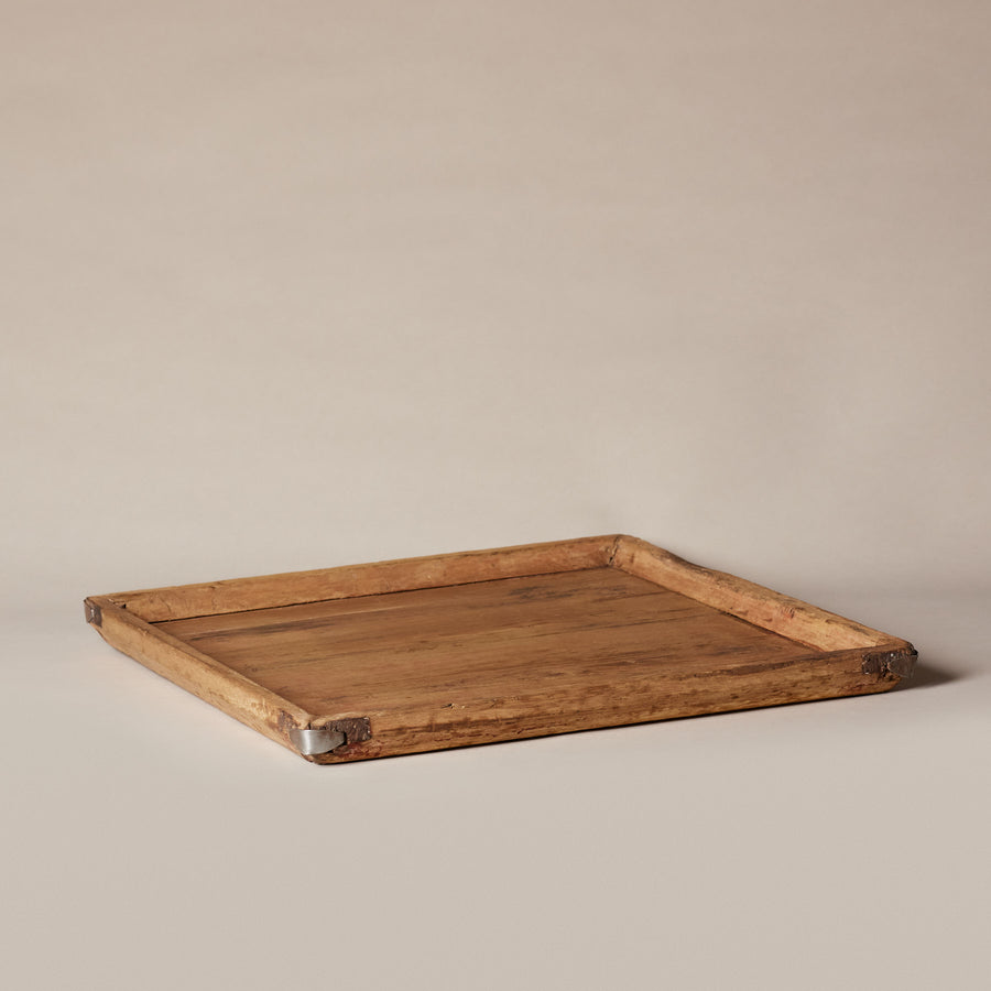 Juno Metal Corners Vintage Plateau en bois