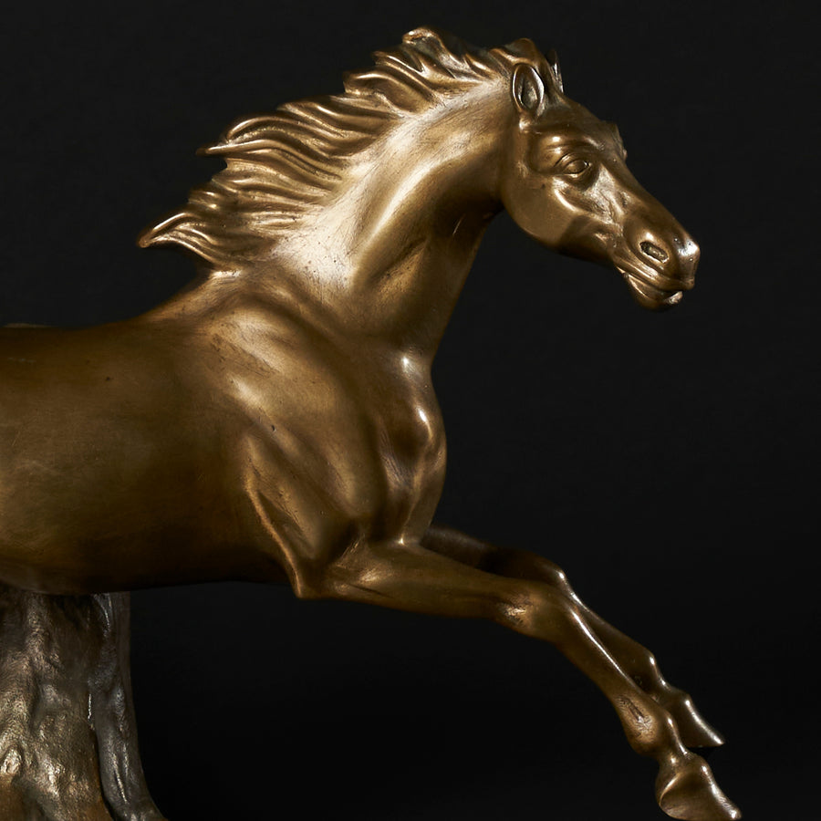 Sculpture français de cheval au galop en bronze