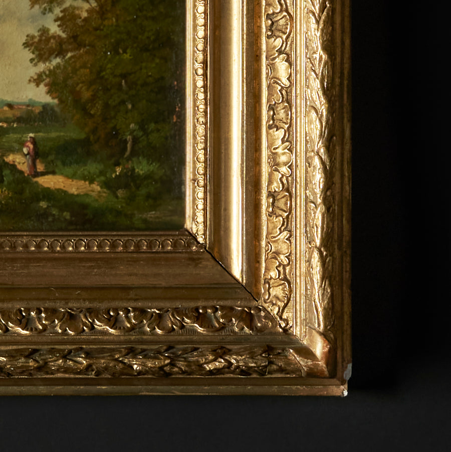 Œuvre d'art originale du début du 20e siècle et son cadre