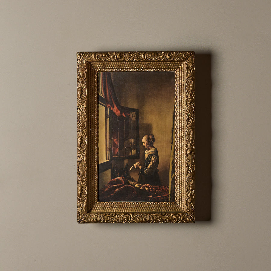 Reproduction à l’huile 'Jeune Fille Lisant Une Lettre' de Vermeer (18" x 26")