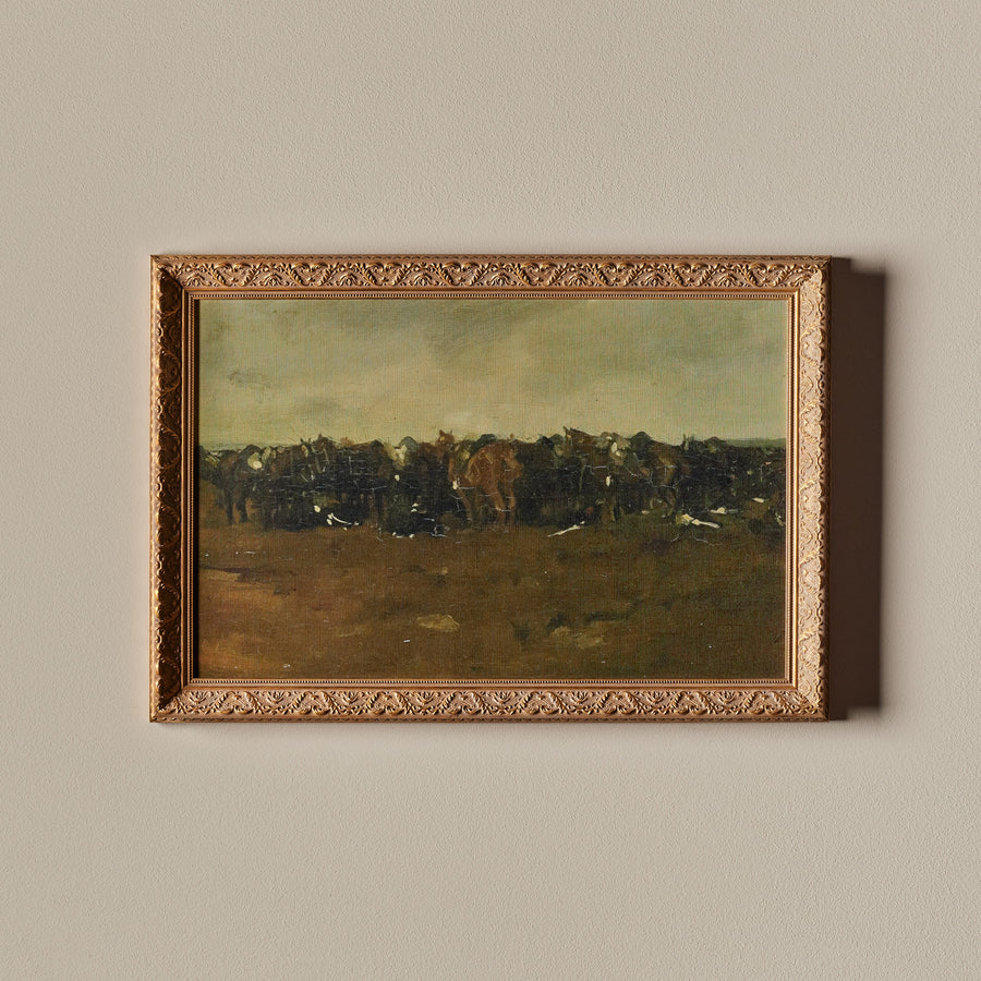 La harde de chevaux (26" x 18")