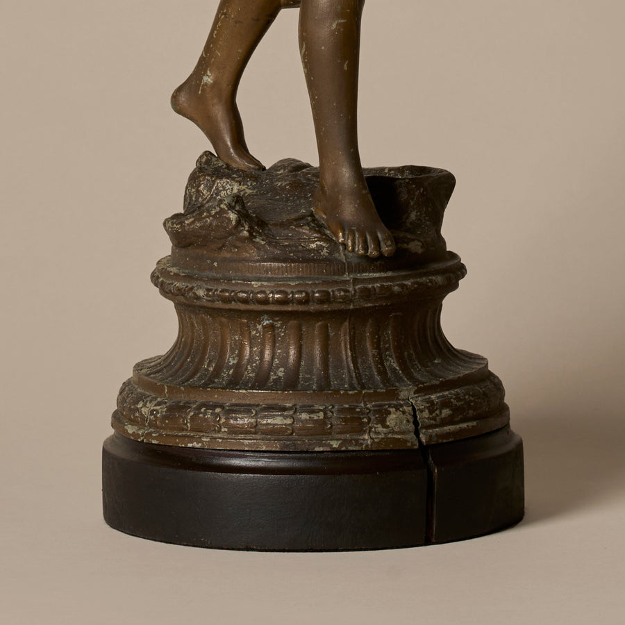 Statue de violoniste patinée