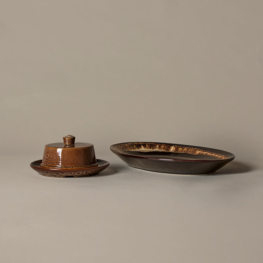 Duo beurrier Beauceware & assiette de service Pfaltzgraff