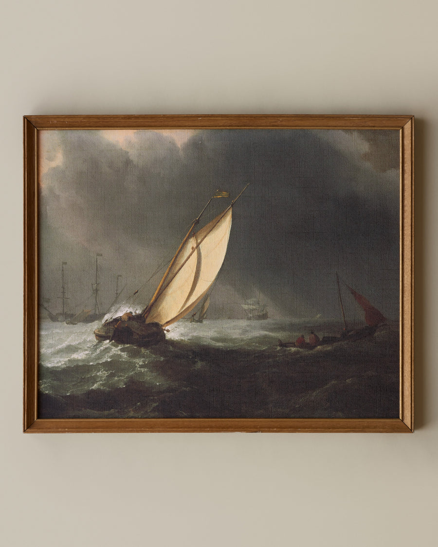 Tempête en mer - Vintage Cadre